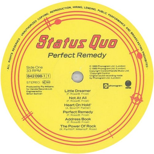 PERFECT REMEDY Standard Disc Side A