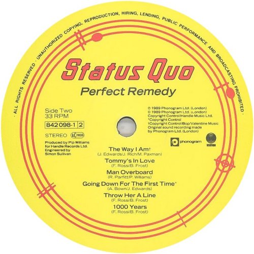 PERFECT REMEDY Standard Disc Side B