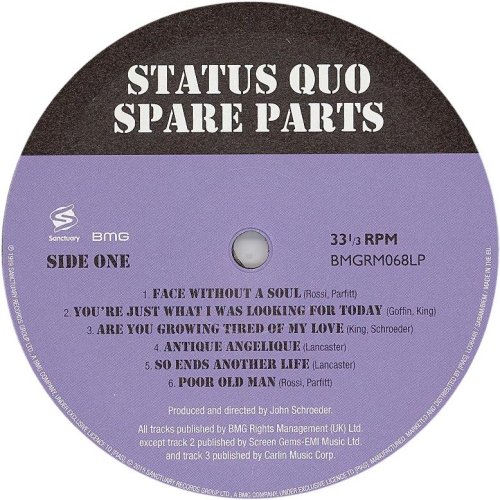 SPARE PARTS (2015 REISSUE) Label Side A