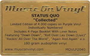 COLLECTED (PURPLE and BLACK VINYL) Sticker for initial purple vinyl version