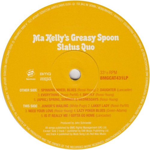 MA KELLY'S GREASY SPOON (RSD 2020 REISSUE) Label Side A