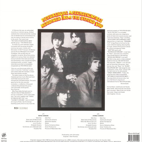 PICTURESQUE MATCHSTICKABLE MESSAGES (2020 REISSUE) Single Sleeve Rear