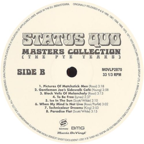 MASTERS COLLECTION (THE PYE YEARS) Label Disc 1 Side B