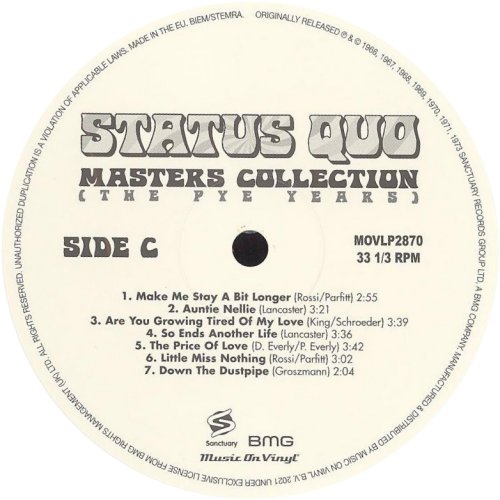 MASTERS COLLECTION (THE PYE YEARS) Label Disc 2 Side A