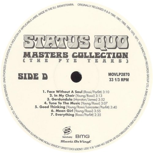 MASTERS COLLECTION (THE PYE YEARS) Label Disc 2 Side B