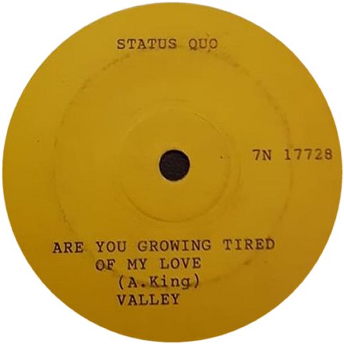 ARE YOU GROWING TIRED OF MY LOVE Promo: Yellow label - typed titles Side A