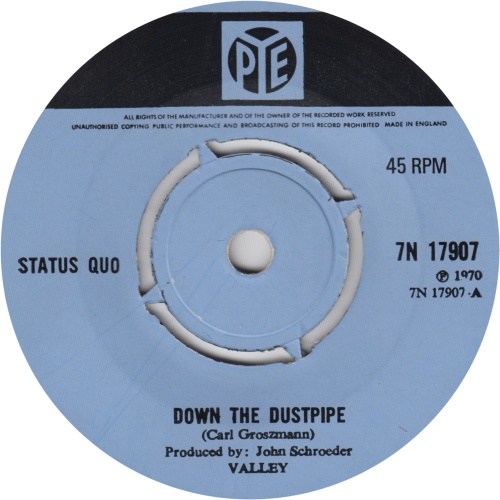DOWN THE DUSTPIPE Standard Issue: Push-out centre - Blue Label Side A