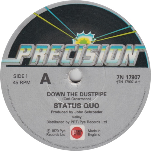 DOWN THE DUSTPIPE 1980 Reissue: Precision Label Side A