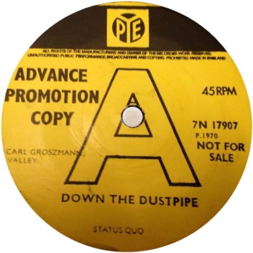 DOWN THE DUSTPIPE Promo: Solid centre Side A