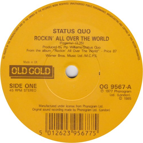 ROCKIN' ALL OVER THE WORLD (Old Gold Reissue) Old Gold Reissue 2 Side A