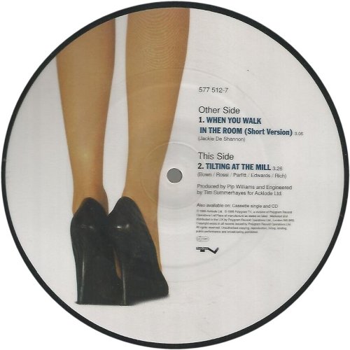 WHEN YOU WALK IN THE ROOM Promo - un-numbered test pressing of Picture Disc Side B