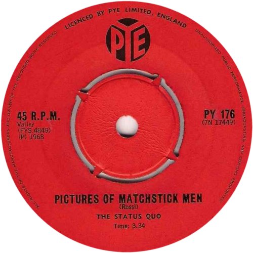 PICTURES OF MATCHSTICK MEN South Africa Label 1 Side A