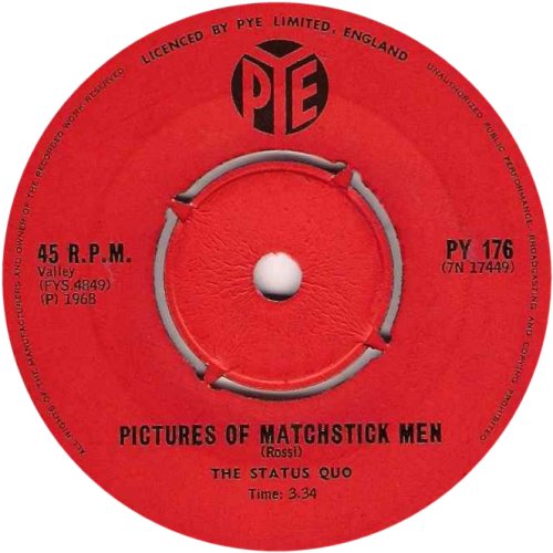 PICTURES OF MATCHSTICK MEN South Africa Label 1 Side A