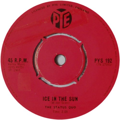 ICE IN THE SUN South Africa Label 1 Side A