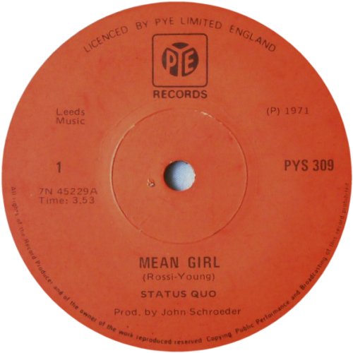 MEAN GIRL South Africa Label 1 Side A
