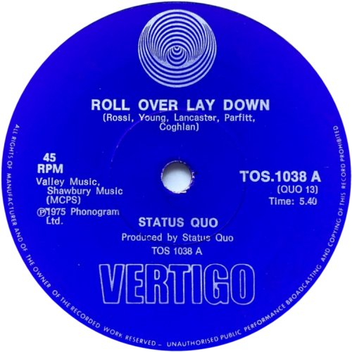 ROLL OVER LAY DOWN South Africa Label Side A