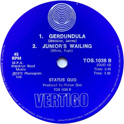 ROLL OVER LAY DOWN South Africa Label Side B