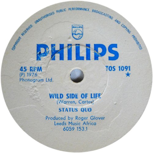 WILD SIDE OF LIFE Rhodesian Label Side A