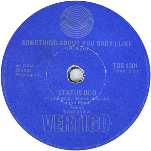 SOMETHING 'BOUT YOU BABY I LIKE South Africa Label Side A