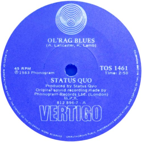 OL' RAG BLUES South Africa Label Side A