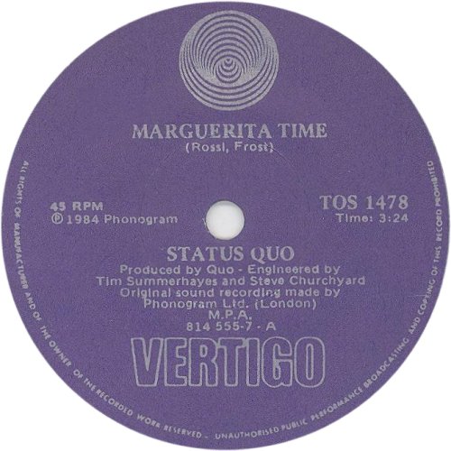 MARGUERITA TIME South Africa Label Side A