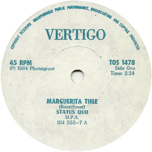 MARGUERITA TIME Zimbabwean Label Side A