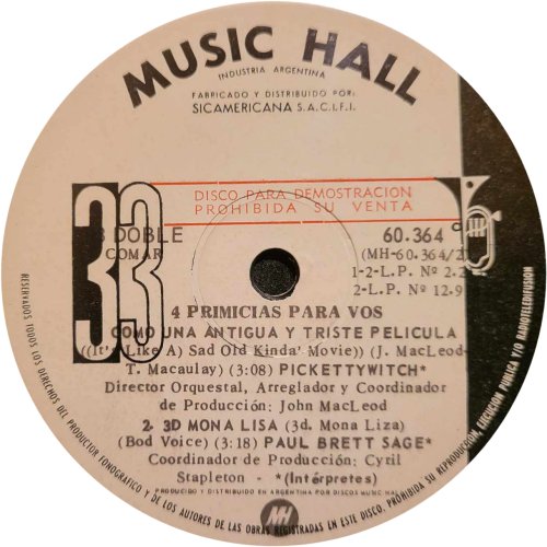 DOWN THE DUSTPIPE (EP) Promo Side B