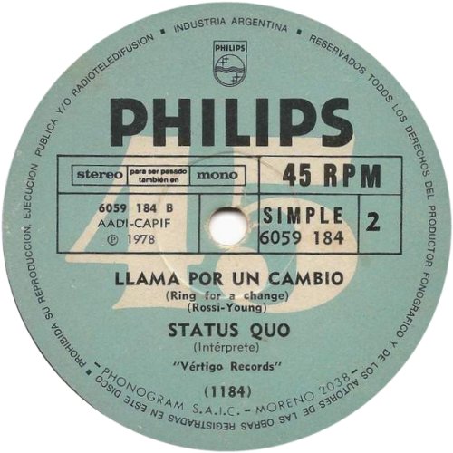 ROCKIN' ALL OVER THE WORLD Standard Issue Side B