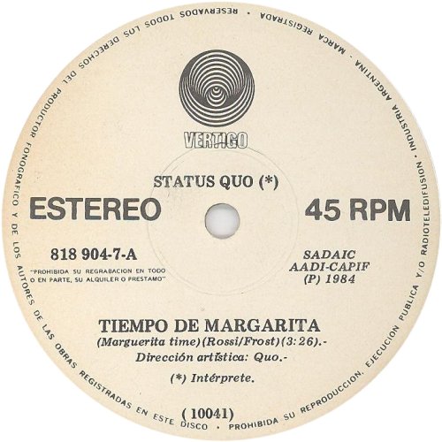 MARGUERITA TIME Standard Issue Side A