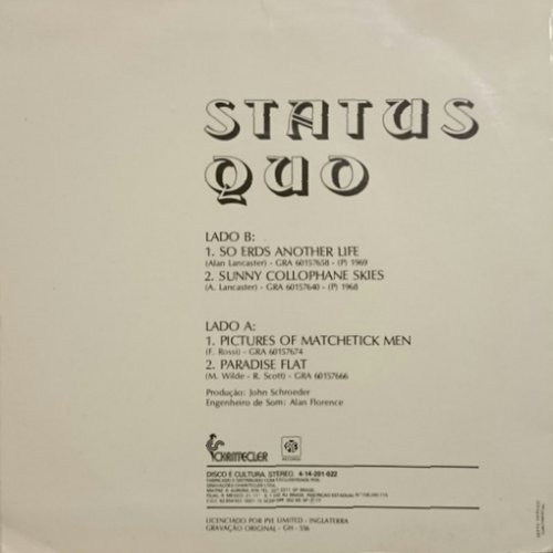 PICTURES OF MATCHSTICK MEN (REISSUE) Picture Sleeve Rear