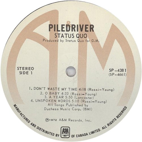 PILEDRIVER Cream Label v1 Side A