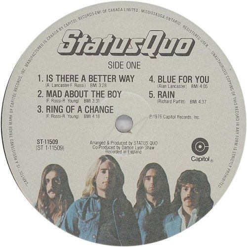 STATUS QUO (BLUE FOR YOU) Label Side A