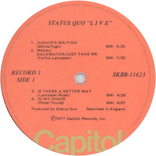 LIVE Salmon / Gold Label - Disc 1 Side A