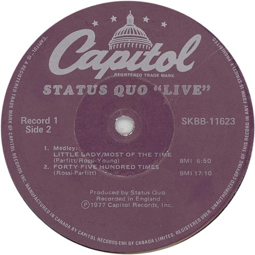 LIVE Purple / Silver label - Disc 1 Side B