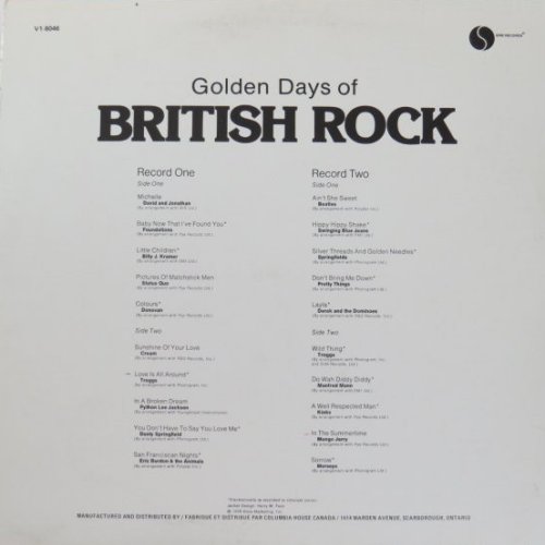 GOLDEN DAYS OF BRITISH ROCK Sleeve Rear