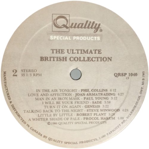 THE ULTIMATE BRITISH COLLECTION Label Side B