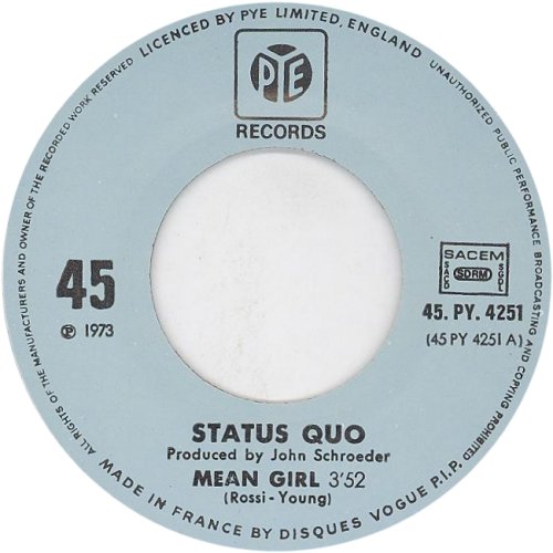MEAN GIRL Light Blue Label Side A