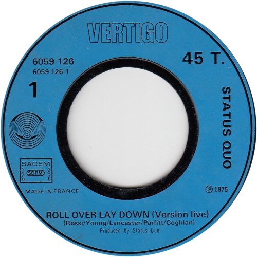 ROLL OVER LAY DOWN Blue Injection Label Side A