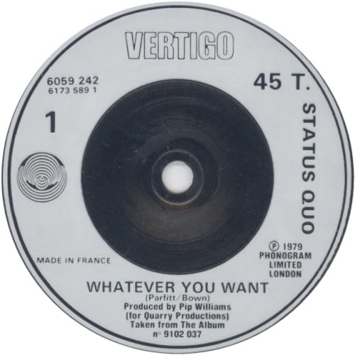 WHATEVER YOU WANT Silver Injection Label for UK Side A