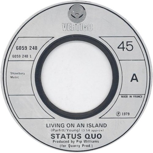 LIVING ON AN ISLAND Dinked Silver Injection Label for UK Side A