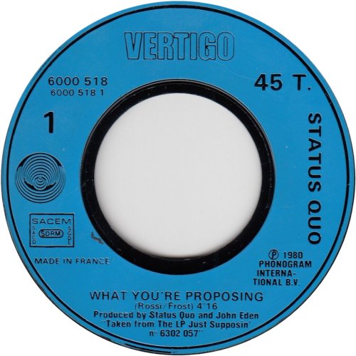 WHAT YOU'RE PROPOSING Blue Injection Label Side A