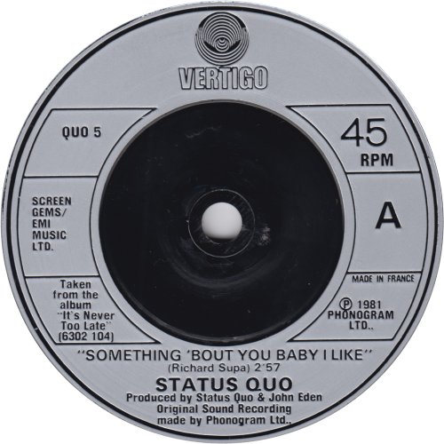 SOMETHING 'BOUT YOU BABY I LIKE Silver Injection Label for UK Side A