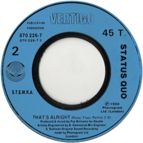 AIN'T COMPLAINING Blue Injection Label Side B