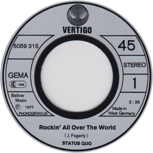 ROCKIN' ALL OVER THE WORLD (REISSUE) Label Side A