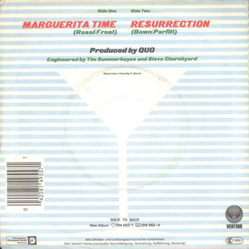 MARGUERITA TIME Picture Sleeve Rear