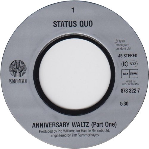 THE ANNIVERSARY WALTZ (PART ONE) Label Side A