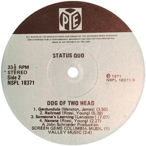 DOG OF TWO HEAD Label Side A