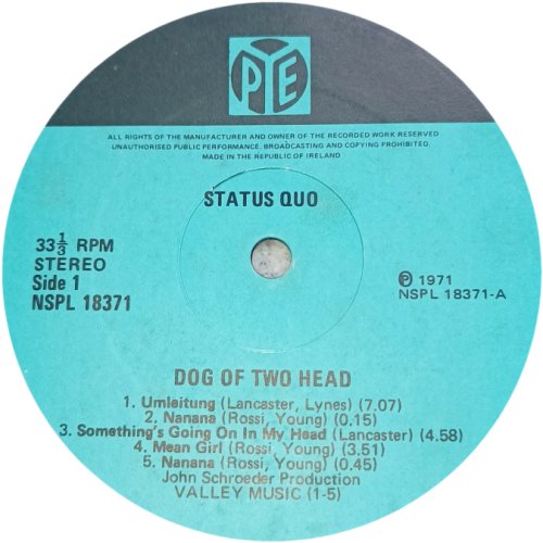 DOG OF TWO HEAD Label 2 - Turquoise Side A