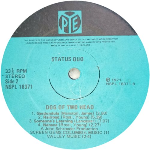 DOG OF TWO HEAD Label 2 - Turquoise Side B