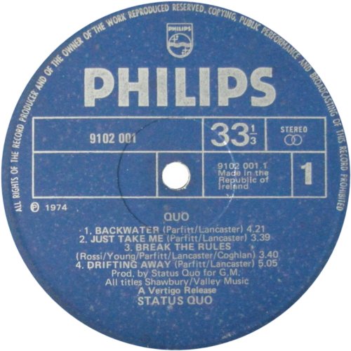 QUO Label 1 Side A